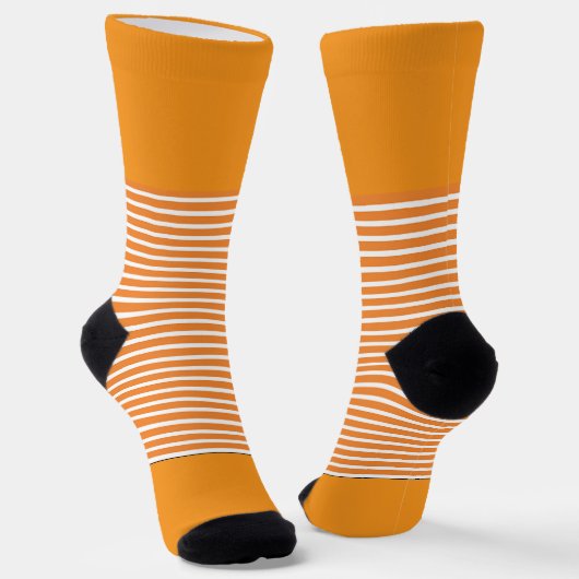 Oranje + Oranje horizontale strepen Sokken (Gebogen)