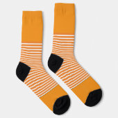 Oranje + Oranje horizontale strepen Sokken (Rechts)