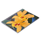 Oranje Orchid Blooms Floral Notitieboek (Linkerzijde)