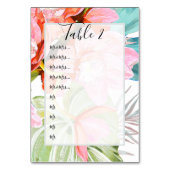 Oranje Orchid+Palm Lijst Nr. speld aan raad Kaart (Achterkant)