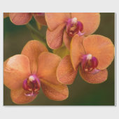 Oranje orchidebloem cadeaupapier (Vlak)
