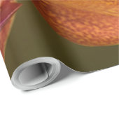 Oranje orchidebloem cadeaupapier (Rol Hoek)
