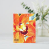 Oranje orchidee Briefkaart (Staand voorkant)