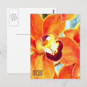 Oranje orchidee Briefkaart (Voorkant / Achterkant)