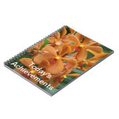 Oranje orchidee notebook notitieboek (Linkerzijde)