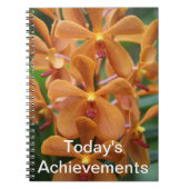 Oranje orchidee notebook notitieboek (Voorkant)