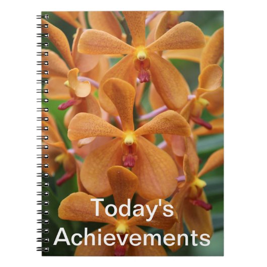 Oranje orchidee notebook notitieboek (Voorkant)