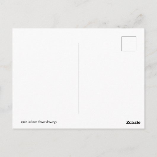 Oranje orchidee tekening briefkaart (Achterkant)