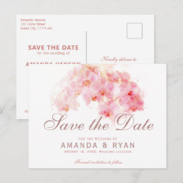 Oranje Orchidee Waterverf Bloem Bloemen Huwelijk Aankondigingskaart