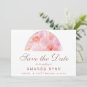 Oranje Orchidee Waterverf Bloem Bloemen Huwelijk Save The Date (Staand voorkant)