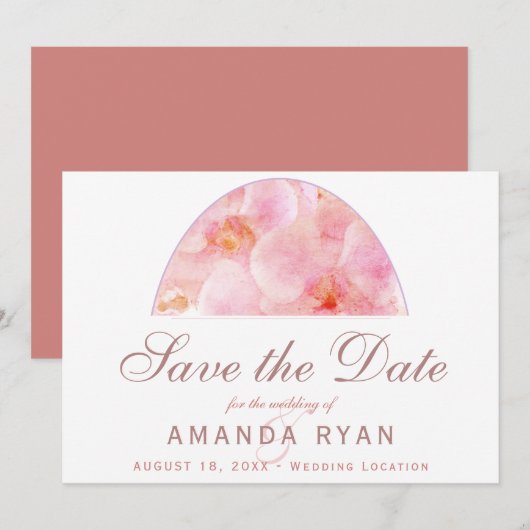 Oranje Orchidee Waterverf Bloem Bloemen Huwelijk Save The Date (Voorkant / Achterkant)