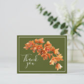 Oranje Orchideeën Groene Achtergrond Dank Je Briefkaart (Staand voorkant)