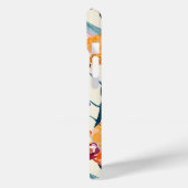 Oranje Orchideeën Monogram fleece deken Case-Mate iPhone Case (Achterkant / Links)