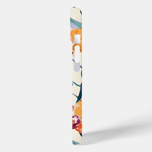 Oranje Orchideeën Monogram fleece deken Case-Mate iPhone Case (Achterkant / Links)