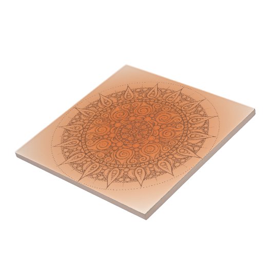  Oranje Oriental Design Tegeltje (Zijkant)