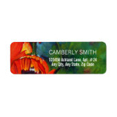 Oranje-Oriental Poppies Floral Art Label (Voorkant)