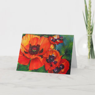 Oranje Oriental Poppies Painting Kaart