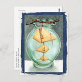 Oranje origami Fishes Briefkaart (Voorkant / Achterkant)