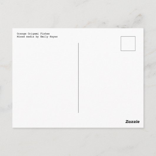 Oranje origami Fishes Briefkaart (Achterkant)