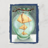 Oranje origami Fishes Briefkaart (Voorkant)