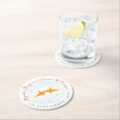 Oranje Origami Paper Cranes Branches Asian Wedding Ronde Kartonnen Onderzetter (Insitu)