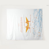 Oranje Origami Paper Cranes Wedding Photo Backdrop Wandkleed (Voorkant (horizontaal))