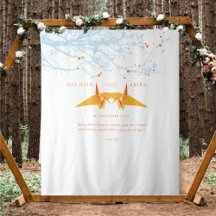 Oranje Origami Paper Cranes Wedding Photo Backdrop