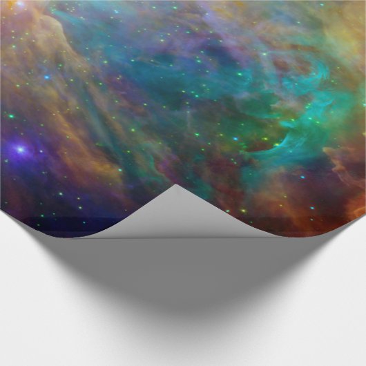 Oranje Orion Nebula Hubble Astronomy Space Cadeaupapier (Hoek)