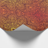 Oranje ornamental Lace Pattern Cadeaupapier (Hoek)