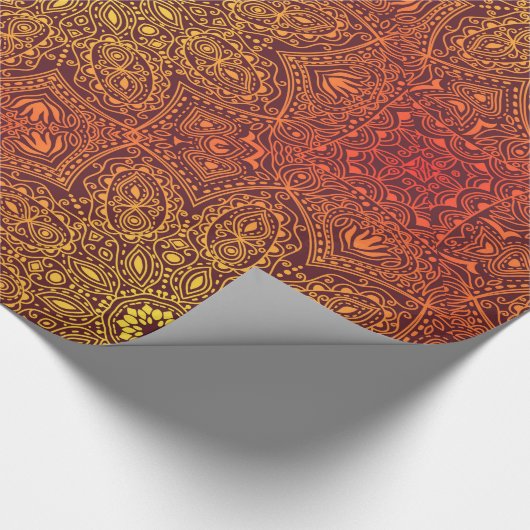 Oranje ornamental Lace Pattern Cadeaupapier (Hoek)