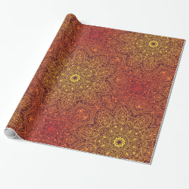 Oranje ornamental Lace Pattern Cadeaupapier