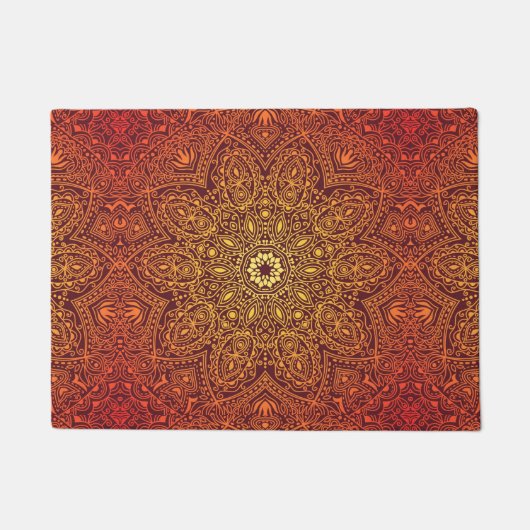 Oranje ornamental Lace Pattern Deurmat (Voorkant)
