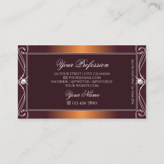 Oranje  Ornamenten van Brown Ombre Visitekaartje (Achterkant)