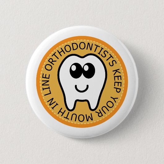 Oranje-orthodontist Gift Ronde Button 5,7 Cm (Voorkant)
