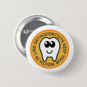 Oranje-orthodontist Gift Ronde Button 5,7 Cm (Voorkant /achterkant)