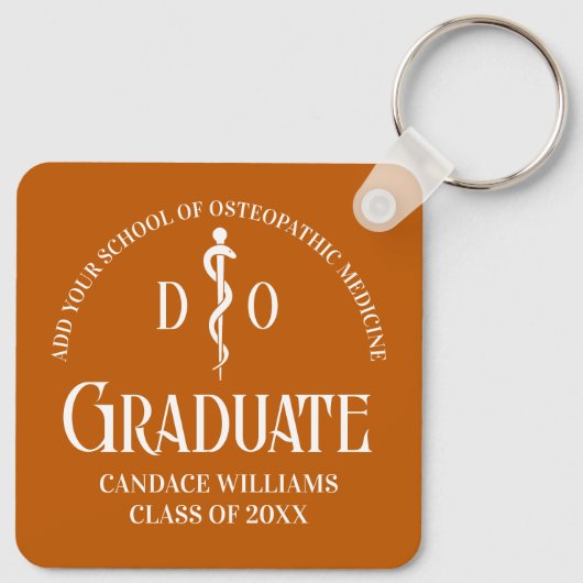Oranje osteopathische medische school Afstuderen Sleutelhanger (Achterkant)