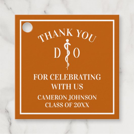 Oranje Osteopathische Medische School Graduation P Bedankjes Labels (Voorkant)