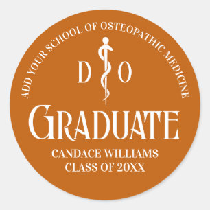 Oranje Osteopathische Medische School Graduation P Ronde Sticker