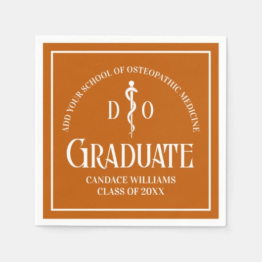 Oranje Osteopathische Medische School Graduation P Servet (Voorkant)