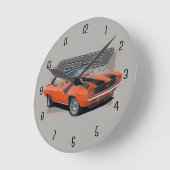Oranje Oude Camaro Splash Ronde Klok (Hoek)