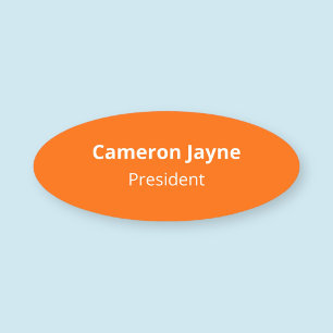 Oranje ovale Nametag-pen of magnetische 3 inch afg Naamplaatje