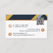 Oranje overlappende geometrie van Navy Yellow Visitekaartje (Achterkant)