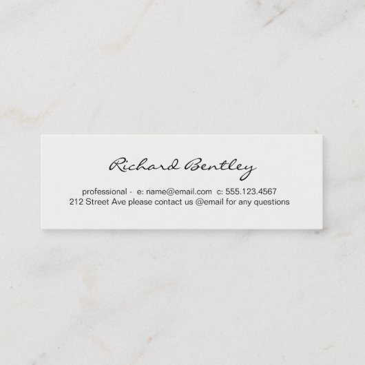 Oranje overlapping mini visitekaartje (Achterkant)