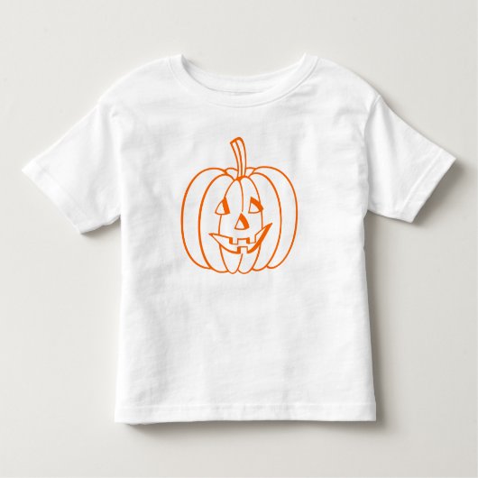 Oranje overzicht van Jack-O-Lantern Halloween Pump Kinder Shirts (Voorkant)