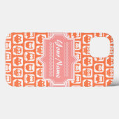 Oranje Owl Coral Persoonlijke naam Case-Mate iPhone Case (Achterkant (horizontaal))