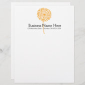 Oranje paardebloem bloem Letterhead Design Briefhoofd Ontwerp (Voorkant / Achterkant)