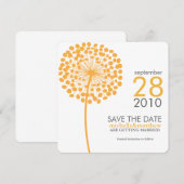 Oranje Paardenbloem Save the Date Aankondigingen (Voorkant / Achterkant)