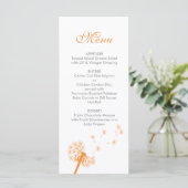 Oranje Paardenbloem Wedding Menu (Staand voorkant)