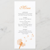Oranje Paardenbloem Wedding Menu (Voorkant)