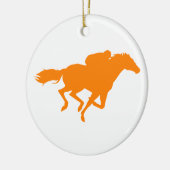 Oranje paardenraces keramisch ornament (Links)